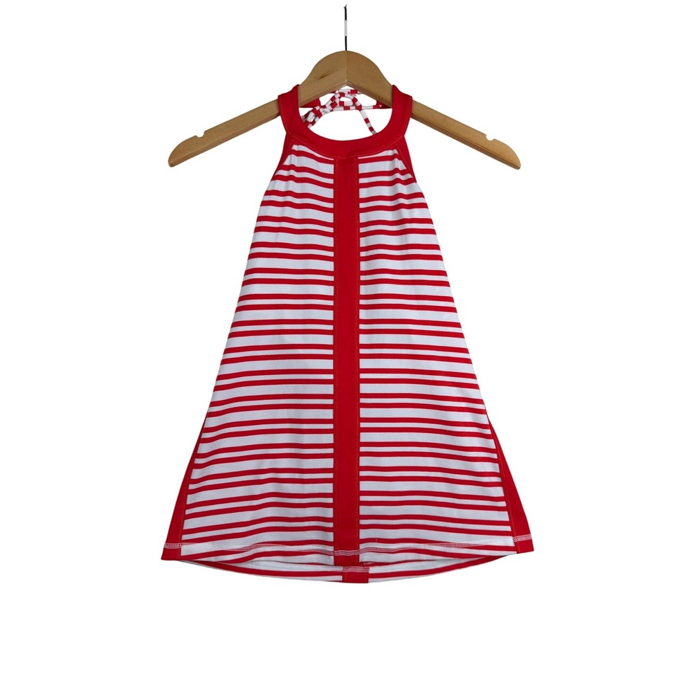 Lululemon Striped Hip To be Zen Halter Top size 6 Red/White